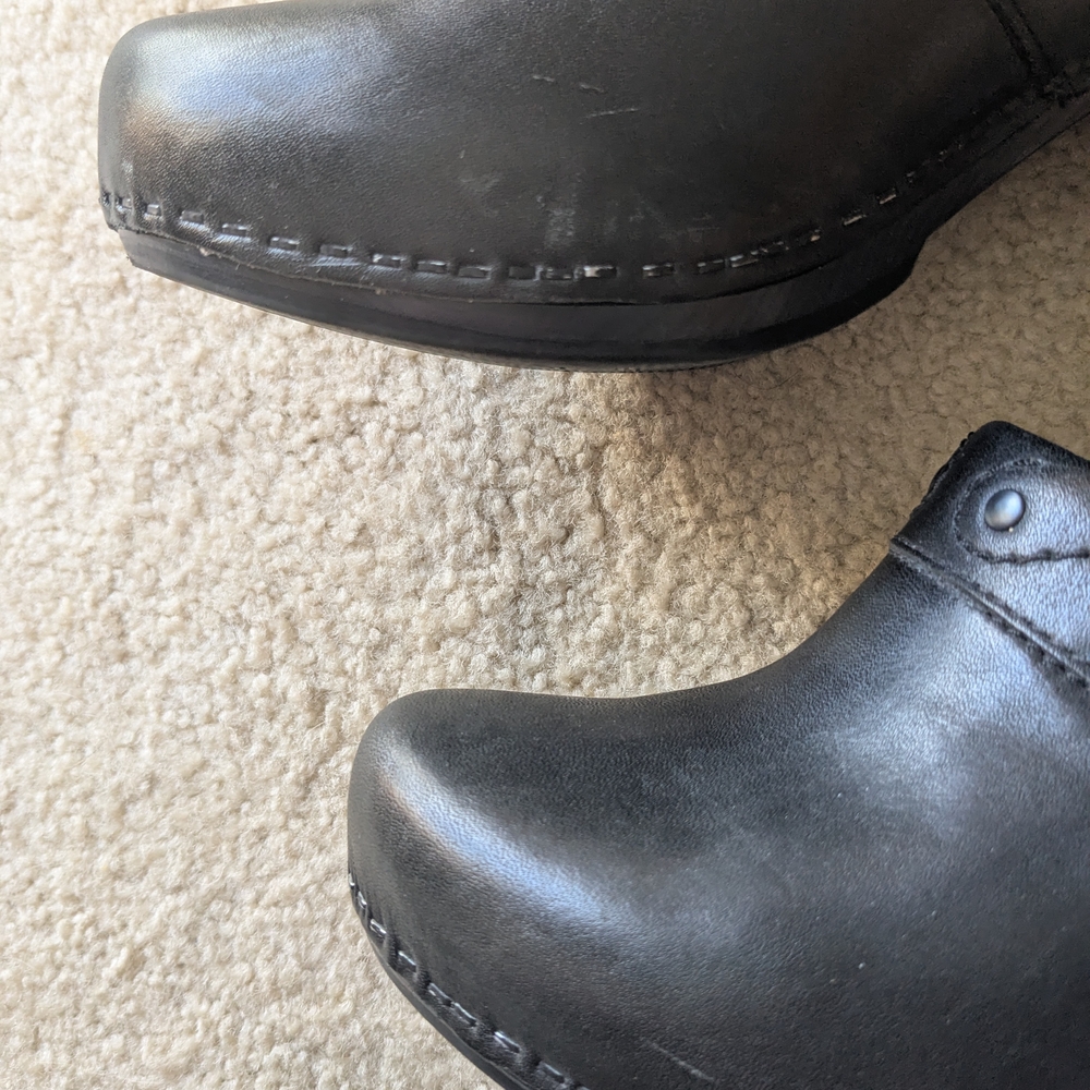 Dansko Black Leather Clogs - Picture 4 of 8